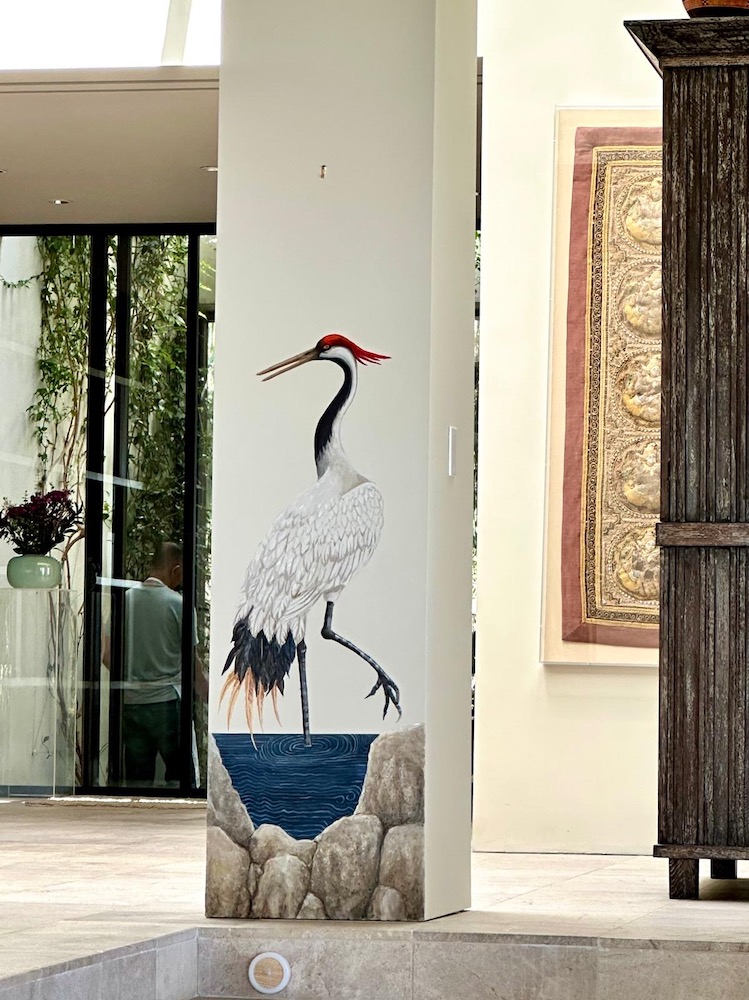 Mural of Crane in water